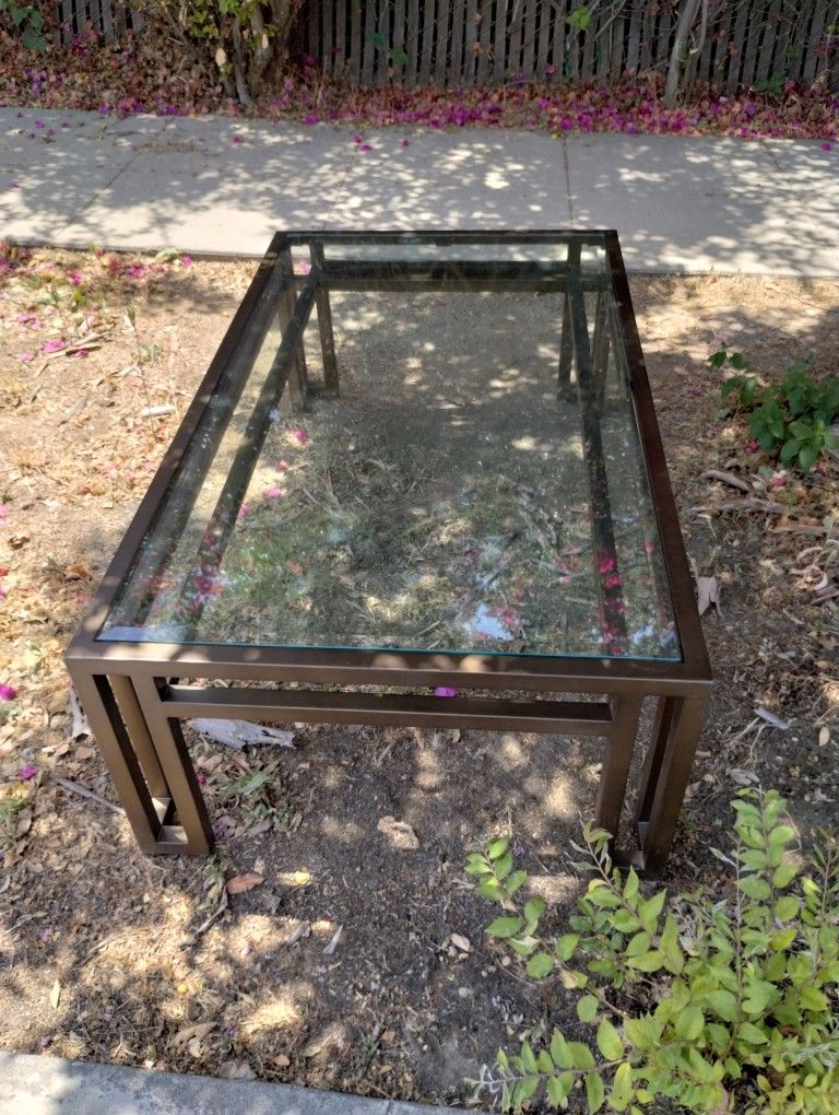 Glass Brass Table 