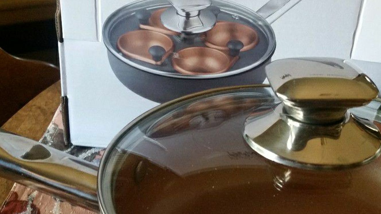 Copper 8" Pot With Lid Egg Poacher too