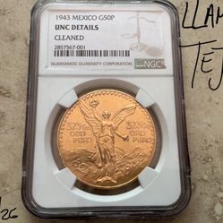 AMAZING MEXICAN GOLD CENTENARIO 1943  CERTIFICATE 