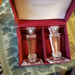 Heavy crystal candle holders