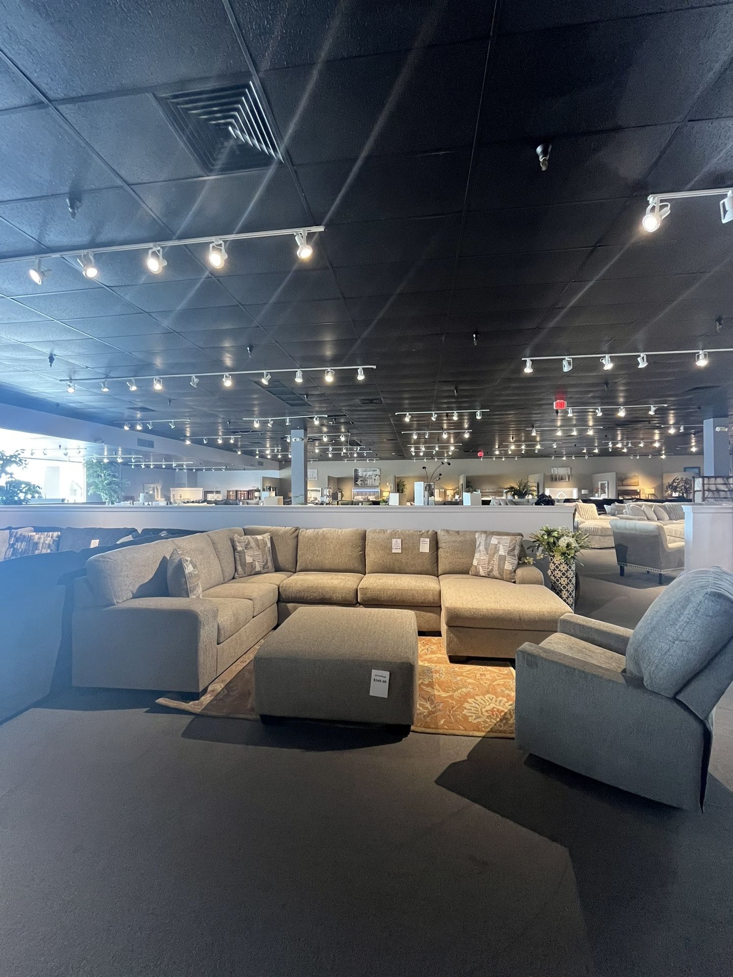 Light Brown 3PC Sleeper Sectional Chaise Couch
