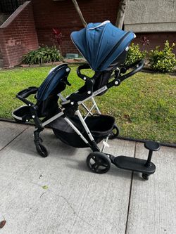 Mockingbird single-to-double stroller with riding board