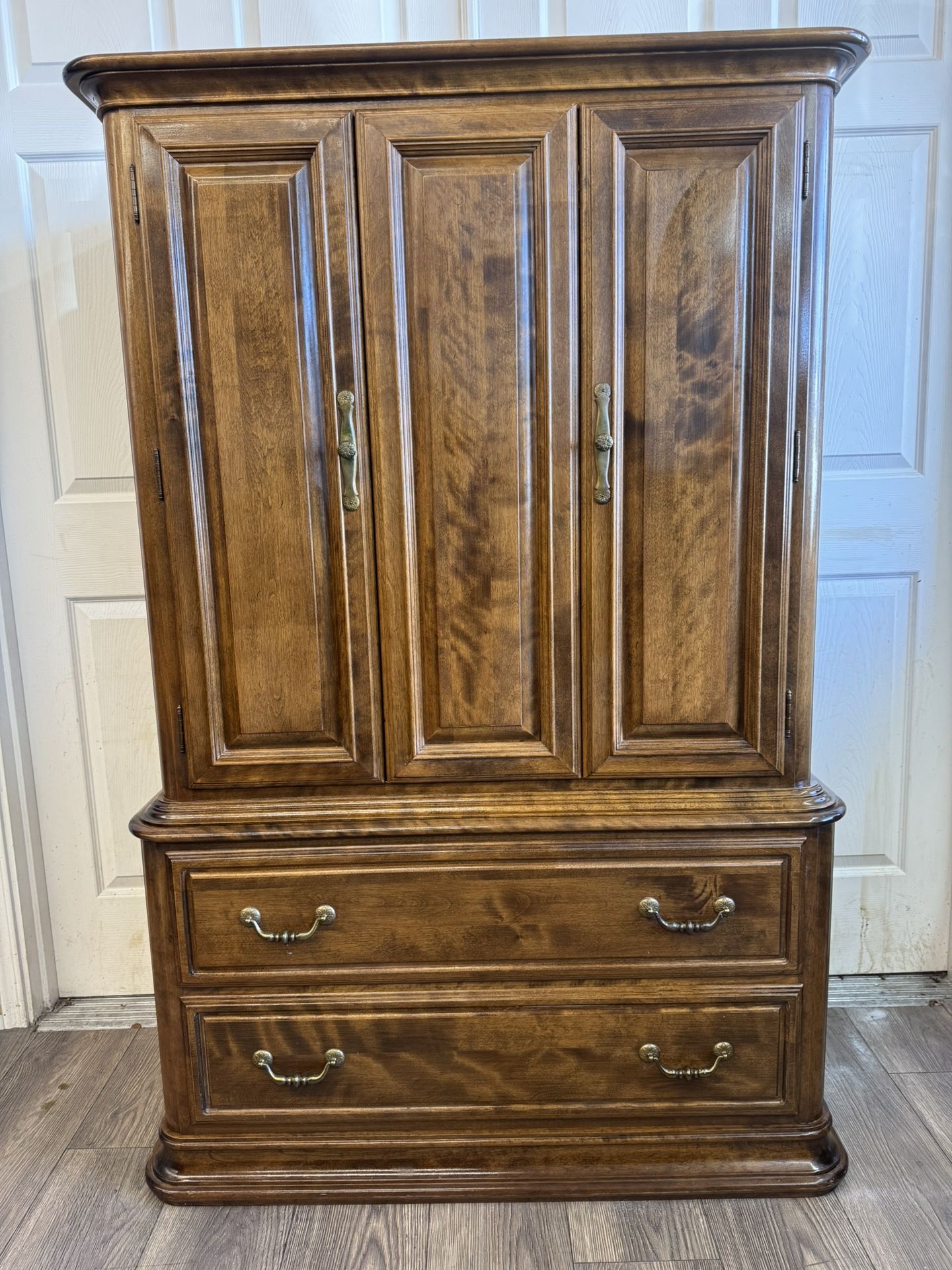 Ethan Allen Solid Wood Armoire – 7 Drawers | W-40” D-19” H-60.5”