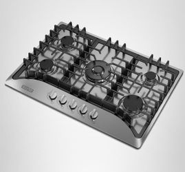 Stainless Steel 30 Inch Gas Cooktop 6 Burner
