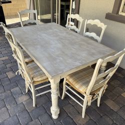 Wooden Dining Room Table With 6 Chairs