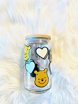 Glass 16oz Cup Disney Pooh Bear