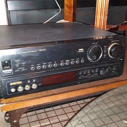 Pioneer amplifier with set of Mistibishi speakers.