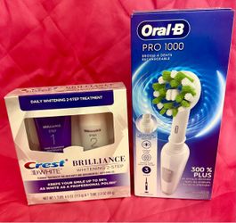 Oral-B Pro 1000 & Crest 3D White Brilliance Bundle