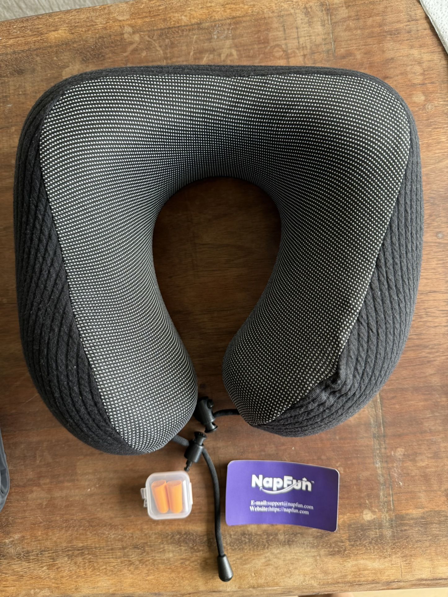 Napfun Memory Foam Travel Pillow - Black