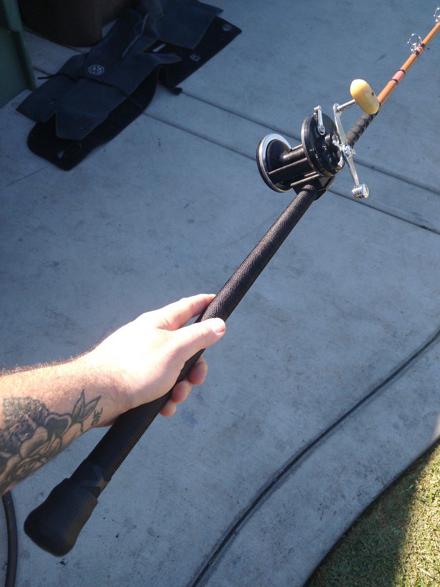 Calstar or sabre fishing rod set up with newell