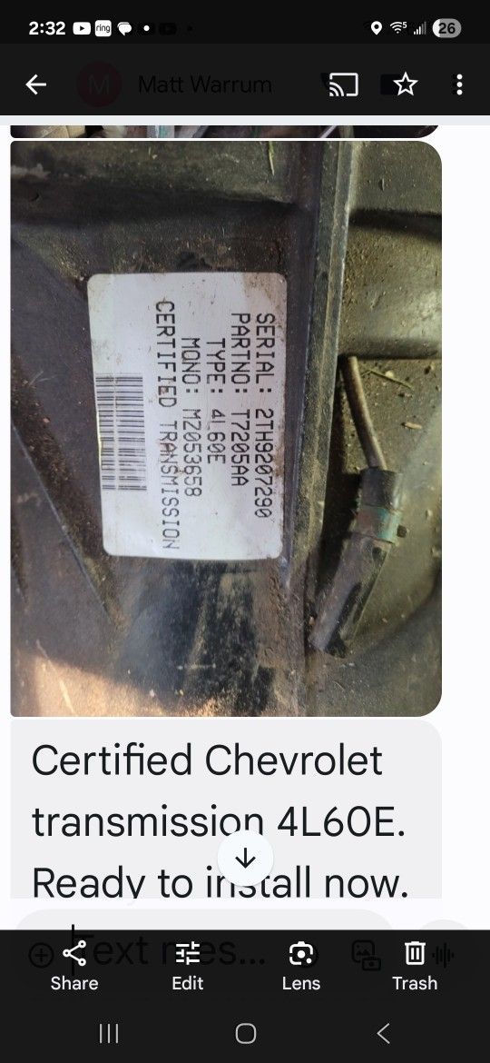 Certified Rebuilt Chevy Transmission