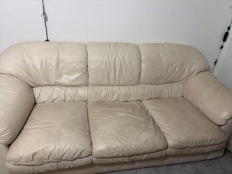 Leather pullout couch