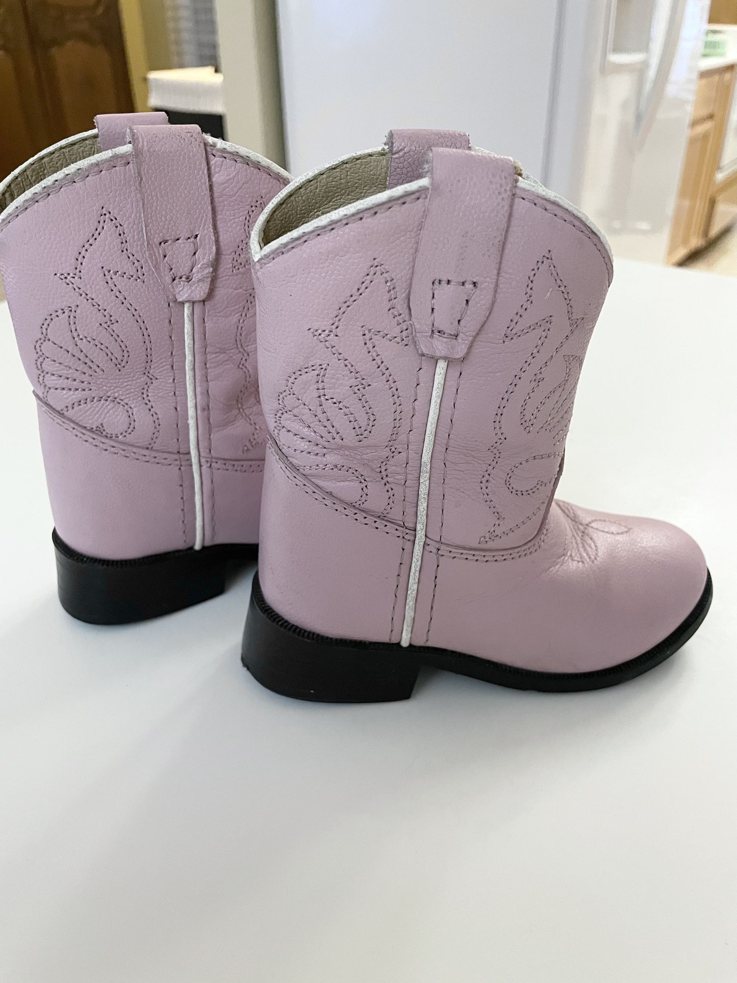 Masterson Boot Co. Girls Leather Pink Cowboy Boots Size 5 RB2002