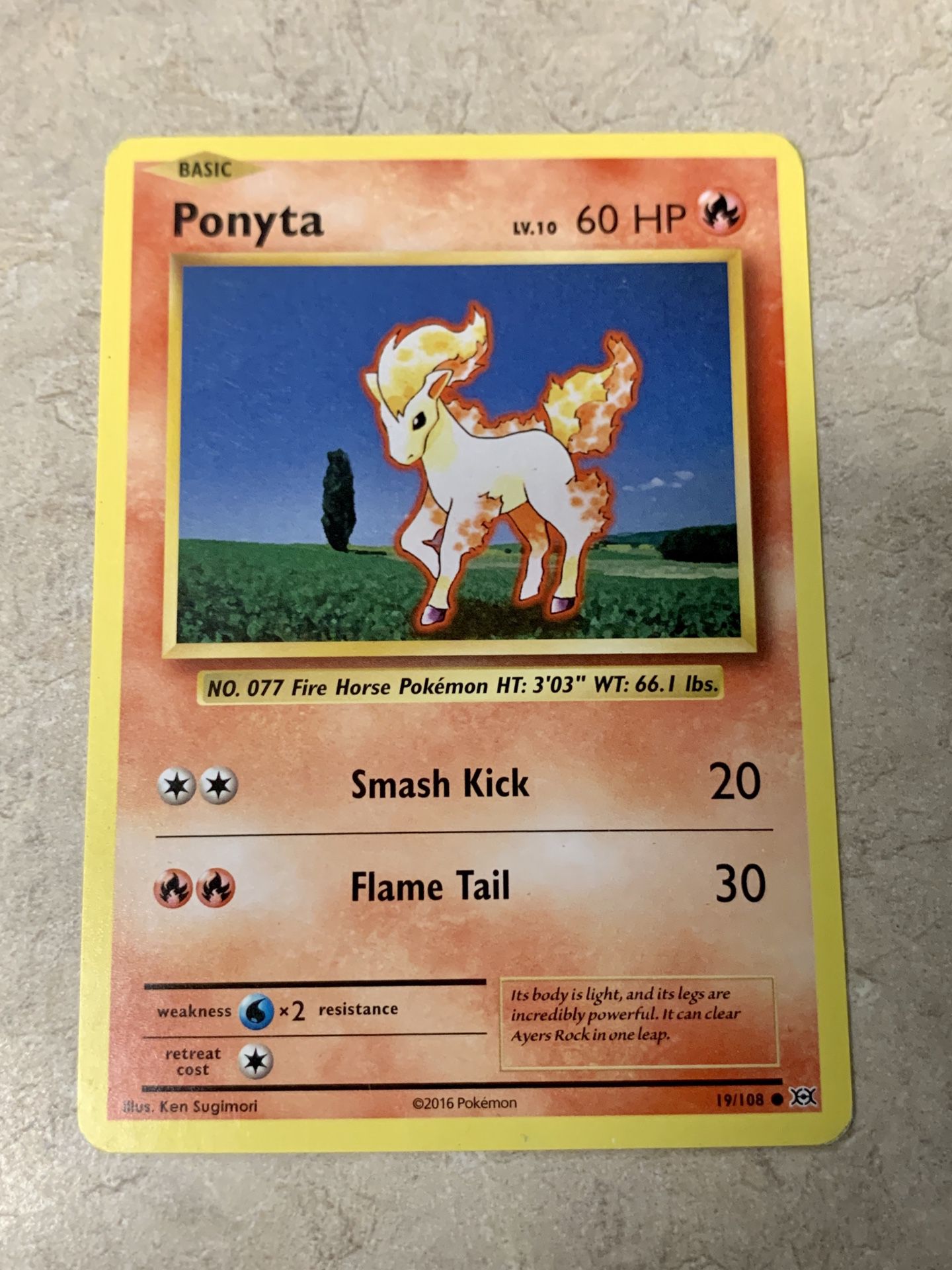 Ponyta 19/108 Common Pokemon Card Evolutions Set 2016 NM Gift Collectable