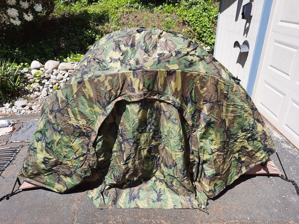 Diamond Brand USMC Marine Combat Tent - 2 Person, 3 or 4 season - Camo & Tan