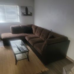 Sectional Couch Brown And Black