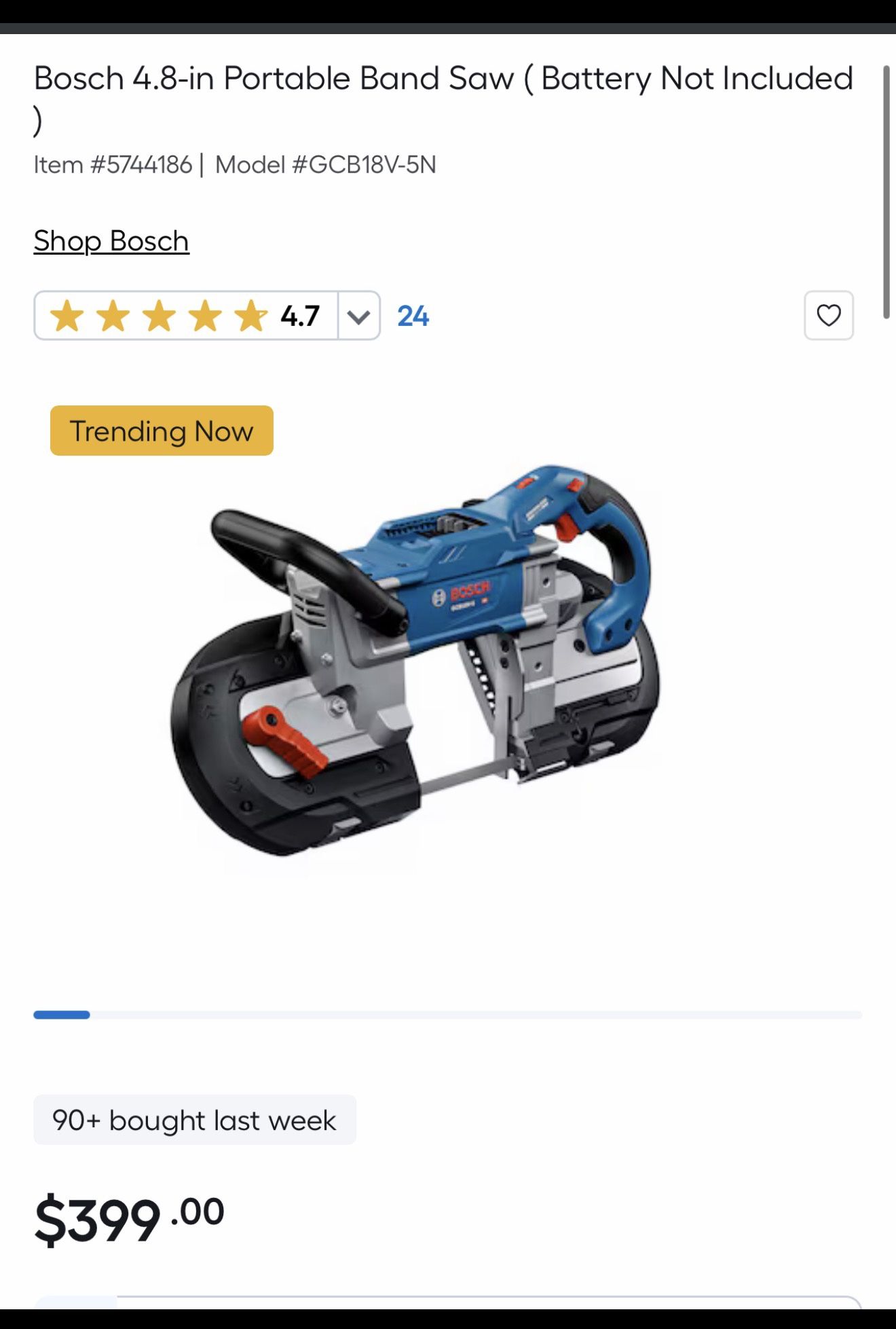 Bosch 4-8 Portable Bond Saw (Battery Not Included 
