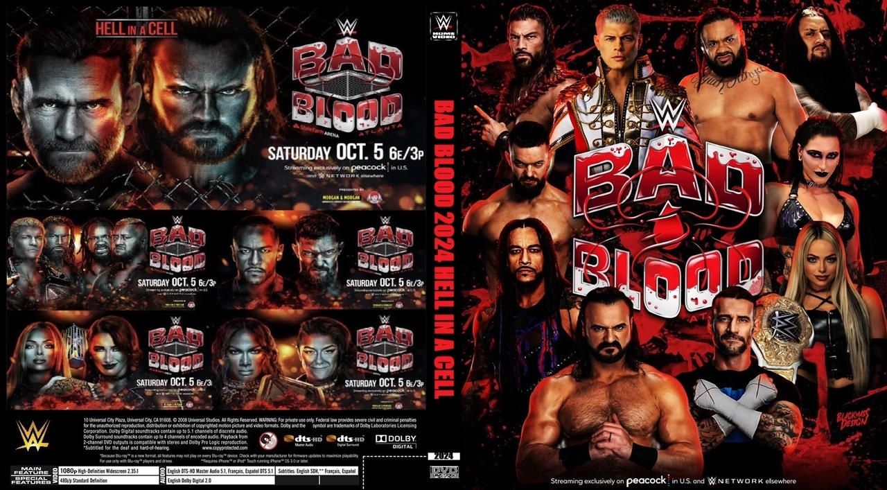 Wwe Bad Blood 2024 With Countdown W/dvd Case