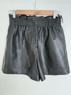 Leather Black Shorts 
