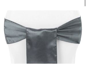 50 count | Pewter Dark Silver Gray Satin Chair Sashes Wedding Party Dining Banquet Bows Ties ~ New