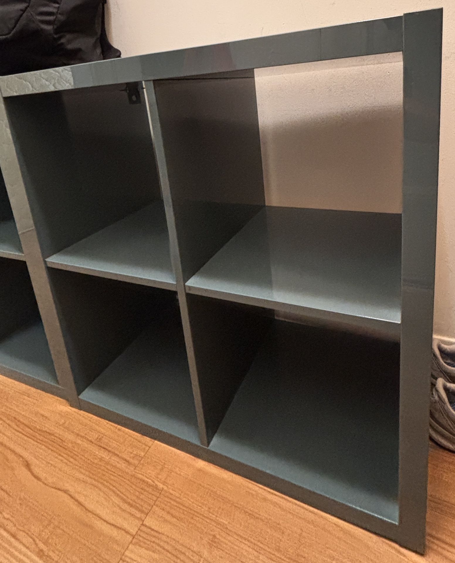 Kallax shelves in blue/turquoise/ Greenish