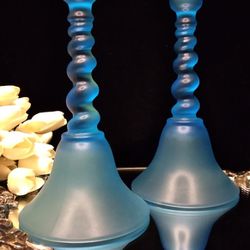 Vintage Glass Candle Holders 