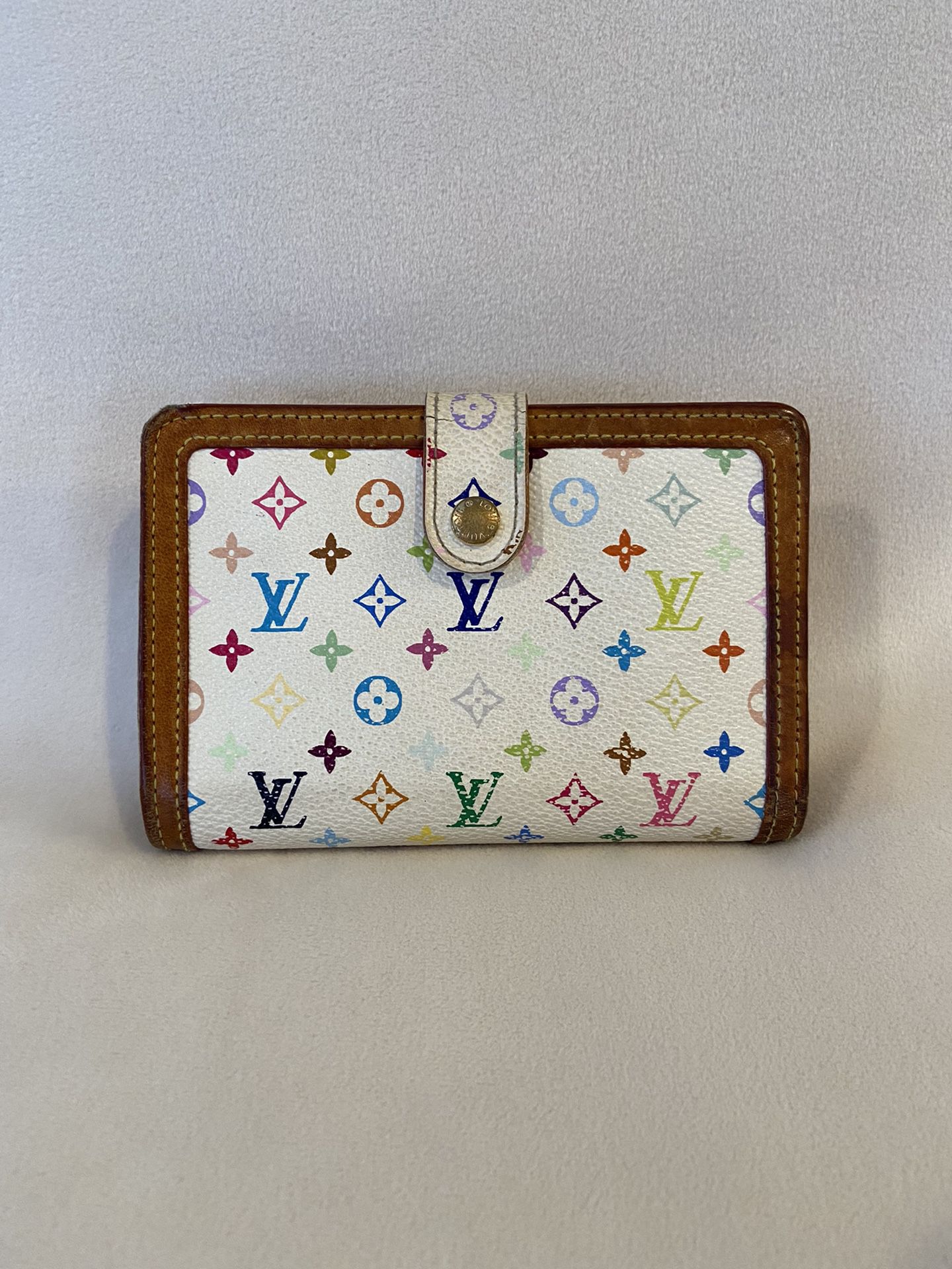 Louis Vuitton White Multicolor Monogram French Wallet
