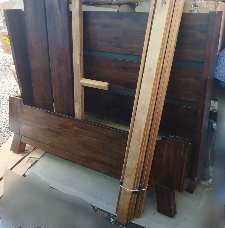 Very Sturdy Wood Queen Bed Frame, No Box Spring Needed.