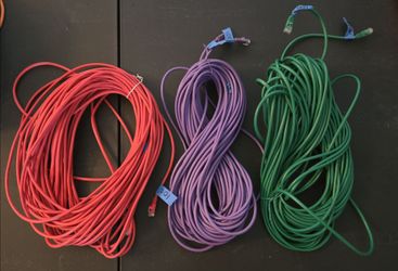 100-ft Cat5e ethernet/LAN cables
