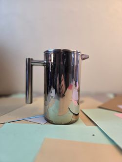 Stainless Steel French Press Coffee Maker with Lid & Plunger