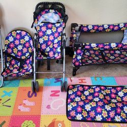 Doll Stroller, Highchair, Crib, Changing Pad, Doll Seat