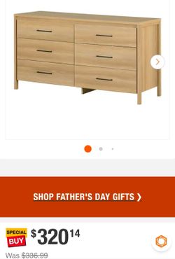 ✨️ South Shore Gravity Natural Ash 6- Drawer Double Dresser, 59.25 in Chest of Drawers #9848