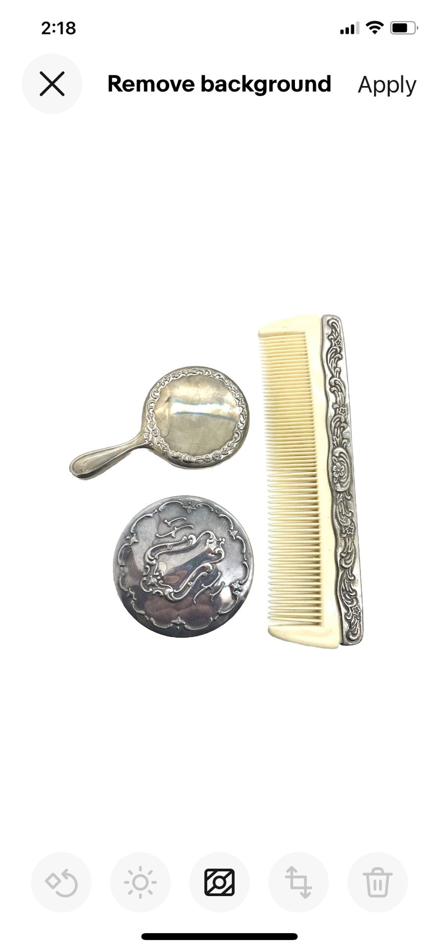 Vintage Vanity Comb And 2 Mirrors