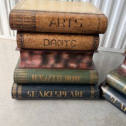 Vintage Stacked Book Storage Tables (Set of 2) Made in Italy