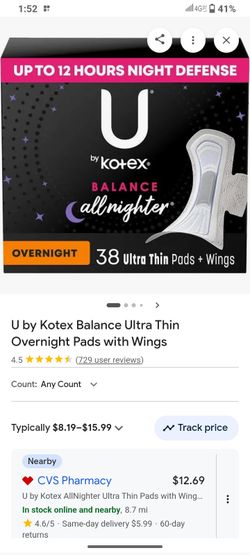 Kotex All Nighter 38 count Ultra Thin