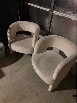 Two white chairs for interior