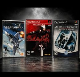 🔥 $5 Each PS2 PSP Video Games Devil May Cry Medal of Honor Ace Combat X LOT 👀

✨ Good overall pre-owned condition.

🎮 Devil May Cry (PS2 Greatest H