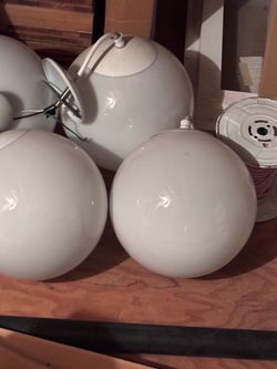 White vintage globe lights