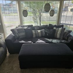 Large Sofa With Ottoman Good Condition 
