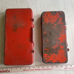 2 Vintage metal Sprocket Cases