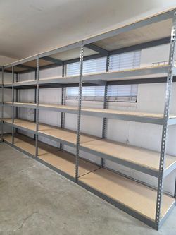5 Tier Shelving 48 in W x 24 in D American Made Used Heavy Duty Steel Boltless Storage Racks Delivery Available