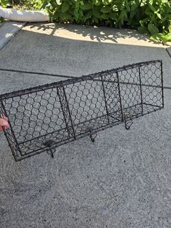 Industrial Wire Hanging Shelf w/Hooks