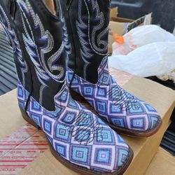 ROPER GIRLS' GLITTER DIAMONDS WESTERN BOOTS - SQUARE TOE