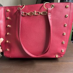 BEBE Julian Burgundy Shoulder Bag / Leather