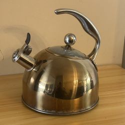 Viking Culinary 3-Ply Stainless Steel Whistling Tea Kettle, 2.6 Quart