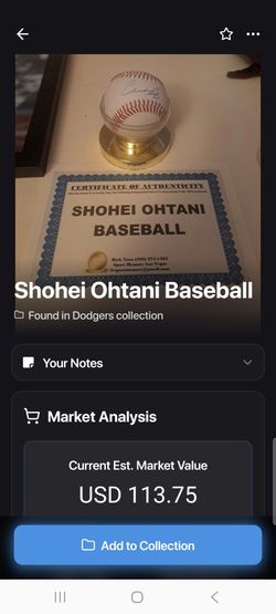 Shohei Ohtani signed baseball