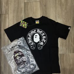 Bape X Chrome heart y shirt