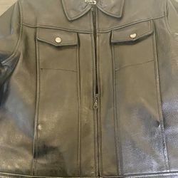 BIKER'S Club Genuine Black Leather Jacket Women's XL