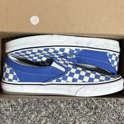 Blue Checkerboard Vans