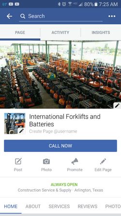 International forklift and batteries